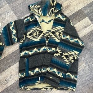 New Mexico grey cream and blue jacket. Super warms large. Handmade. Dope.